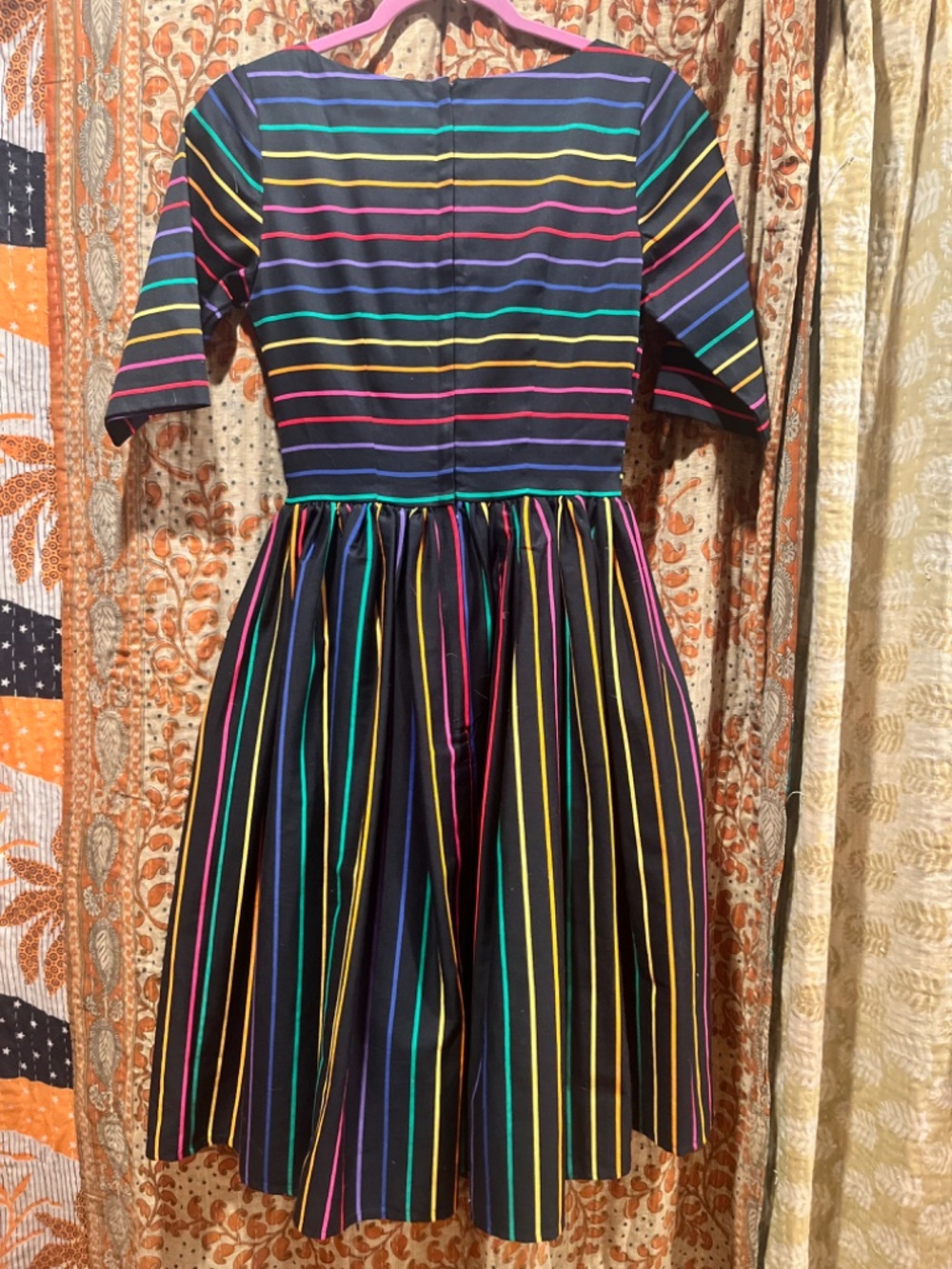 Collectif Rainbow Fit and Flare Dress XXS - Picture 2 of 2